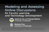 Modeling and Assessing Online Discussions for Faculty Learning and Technology Development Janet de Vry and George Watson University of Delaware Barbara.