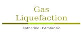 Gas Liquefaction Katherine D’Ambrosio. Liquefaction  The refinery process of converting natural gas or other gaseous hydrocarbons into longer chain hydrocarbons.