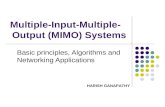 Multiple-Input-Multiple- Output (MIMO) Systems Basic principles, Algorithms and Networking Applications HARISH GANAPATHY.