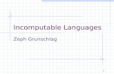 1 Incomputable Languages Zeph Grunschlag. 2 Announcements HW Due Tuesday.