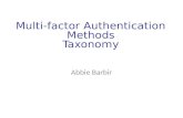 Multi-factor Authentication Methods Taxonomy Abbie Barbir.