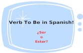 Verb To Be in Spanish! ¿Ser o Estar?. ¡RECUERDA! SER DOCTOR which stands for Description, Occupation, Characteristic, Time, Origin, and Relationship.