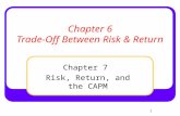 1 Chapter 6 Trade-Off Between Risk & Return Chapter 7 Risk, Return, and the CAPM.