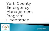 York County Emergency Management Program Orientation January 2012.