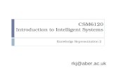 Rkj@aber.ac.uk CSM6120 Introduction to Intelligent Systems Knowledge Representation 2.