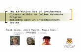 The Effective Use of Synchronous Classes within an Online Graduate Program: Building upon an Interdependent System Janet Groen, Janet Tworek, Maria Soos-Gonczol.