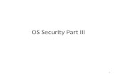 OS Security Part III 1. File System Security 2 The system must first authenticate a user seeking access Then, the access control function determines.