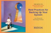 Best Practices for Backing Up Your System Luca Ravazzolo Technology Architect.