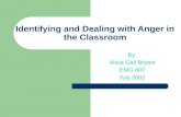Identifying and Dealing with Anger in the Classroom By Alicia Gail Bryant EMG 807 July 2002.