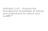 Marketing Indicator 2.01 – Acquire the foundational knowledge of selling and understand its nature and scope.