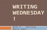 WRITING WEDNESDAY! Week 3 Writing March 2011. Agenda  1. Research topics  2. Research sources.