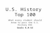 U.S. History Top 100 What every student should know to pass the U.S. History EOC Goals 6,8-12.
