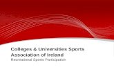 Colleges & Universities Sports Association of Ireland Recreational Sports Participation.