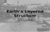 Earth’s Layered Structure Section 8.4. Earth’s layered structure Most knowledge of the interior of the Earth comes from the study of earthquake waves.