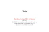 Sets Sections 2.1 and 2.2 of Rosen Fall 2010 CSCE 235 Introduction to Discrete Structures Course web-page: cse.unl.edu/~cse235 Questions: cse235@cse.unl.edu.