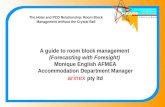 The Hotel and PCO Relationship: Room Block Management without the Crystal Ball A guide to room block management (Forecasting with Foresight) Monique English.