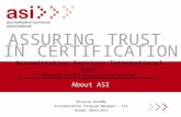 ASSURING TRUST IN CERTIFICATION Etienne KUZONG Accreditation Program Manager – FSC Douala – March 2012 Accreditation Services International GmbH Managing.