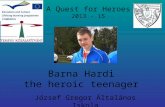 József Gregor Általános Iskola A Quest for Heroes 2013 - 15 Barna Hardi the heroic teenager.