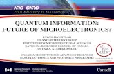 QUANTUM INFORMATION: FUTURE OF MICROELECTRONICS? PAWEL HAWRYLAK QUANTUM THEORY GROUP INSTITUTE FOR MICROSTRUCTURAL SCIENCES NATIONAL RESEARCH COUNCIL OF.