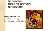 Fundamentals of headache: treating primary headaches Mark Weatherall BASH meeting Dartington Hall 2011.