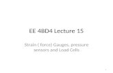 EE 4BD4 Lecture 15 Strain ( force) Gauges, pressure sensors and Load Cells 1.