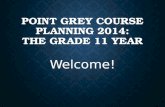 POINT GREY COURSE PLANNING 2014: THE GRADE 11 YEAR Welcome!