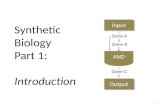 Synthetic Biology Part 1: Introduction Input Output Gene A Gene B Gene C 1.