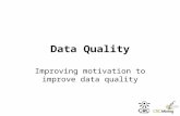 Data Quality Improving motivation to improve data quality.