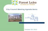 City Council Meeting Agenda Items October 28, 2013.