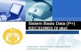I Gde Dharma Nugraha Sistem Basis Data (P+) EEC310803 (3 sks) Departemen Teknik Elektro, Fakultas Teknik Universitas Indonesia.