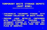 1 TEMPORARY WASTE STORAGE DEPOTS (DUST BINS) Original presentation has been modified for Internet use. SYNCHRONIZE “SECONDARY STORAGE” WITH “PRIMARY COLLECTION”