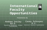 International Faculty Opportunities Andrea Insley Ed.D. Executive Director, Global Initiatives Carey Schroyer D.C. District Faculty Coordinator Presentation.