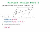 Midterm Review Part I Collinear: G, H, I Coplanar: G, H, F or H, I, F.