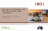Welcome to Australia for the 26th Annual IODA conference Tuesday 27 Sept – Saturday 1 October 2011.