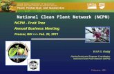 United States Department of Agriculture Animal and Plant Health Inspection Service Plant Protection and Quarantine National Clean Plant Network (NCPN)
