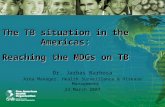 The TB situation in the Americas: Reaching the MDGs on TB Dr. Jarbas Barbosa Area Manager, Health Surveillance & Disease Management 23 March 2007.