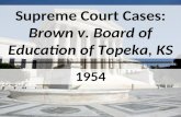Supreme Court Cases: Brown v. Board of Education of Topeka, KS 1954.