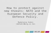 How to protect against new threats: NATO and the European Security and Defence Policy. Madeleine Hubin (mmhubin@ulg.ac.be)