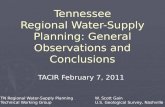 TN Regional Water-Supply Planning Technical Working Group Tennessee Regional Water-Supply Planning: General Observations and Conclusions TACIR February.