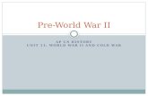 AP US HISTORY UNIT 11: WORLD WAR II AND COLD WAR Pre-World War II.