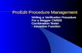 ProEdit Procedure Management Writing a Verification Procedure For a Megger CM500 Combination Tester - Insulation Function.