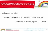 1 School Workforce Census Conferences London – Birmingham – Leeds March 2010 Welcome to the School Workforce Census Conferences London / Birmingham / Leeds.