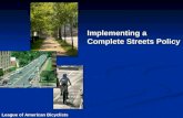 League of American Bicyclists Implementing a Complete Streets Policy.
