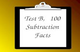 Test B, 100 Subtraction Facts. 16 - 9 7 7 - 1 6.