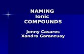 NAMING Ionic COMPOUNDS Jenny Casares Xandra Garanzuay.