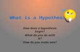 What is a Hypothesis? How does a hypothesis begin? What do you do with it? How do you make one?
