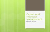 Career and Financial Management Résumé Writing.