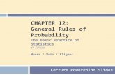 CHAPTER 12: General Rules of Probability Lecture PowerPoint Slides The Basic Practice of Statistics 6 th Edition Moore / Notz / Fligner.