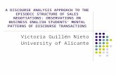 A DISCOURSE ANALYSIS APPROACH TO THE EPISODIC STRUCTURE OF SALES NEGOTIATIONS: OBSERVATIONS ON BUSINESS ENGLISH STUDENTS’ MENTAL PATTERNS OF DISCOURSE.