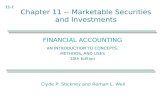 11-1 FINANCIAL ACCOUNTING AN INTRODUCTION TO CONCEPTS, METHODS, AND USES 10th Edition Chapter 11 -- Marketable Securities and Investments Clyde P. Stickney.